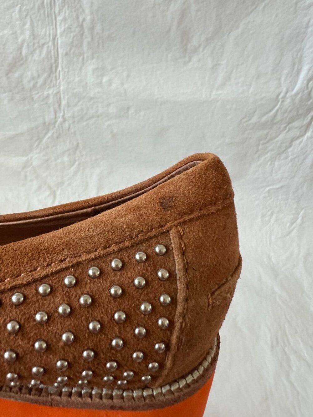 Jeffrey Campbell shoes Dorm size 8 womens   brown suede studded orange moc - Picture 13 of 14